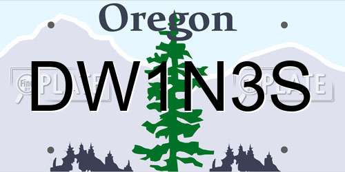 DW1N3S Oregon License Plate