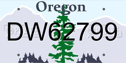DW62799 Oregon License Plate