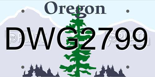 DWG2799 Oregon License Plate