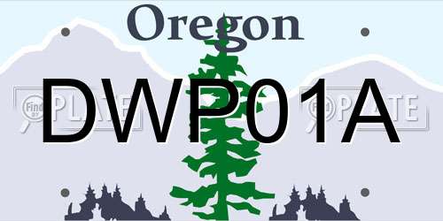 DWP01A Oregon License Plate