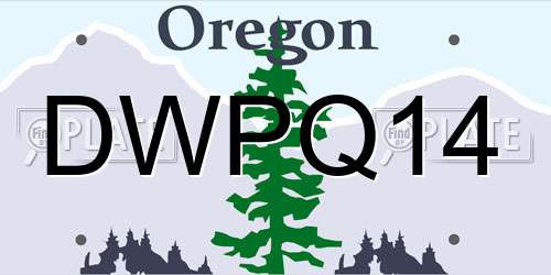 DWPQ14 Oregon License Plate