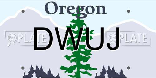 DWUJ Oregon License Plate