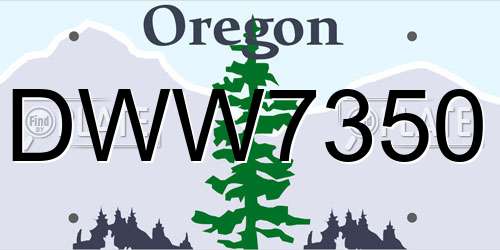 DWW7350 Oregon License Plate