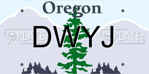 DWYJ Oregon License Plate
