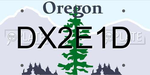 DX2E1D Oregon License Plate