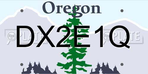 DX2E1Q Oregon License Plate