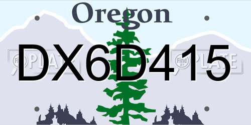 DX6D415 Oregon License Plate