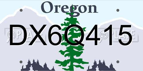 DX6Q415 Oregon License Plate