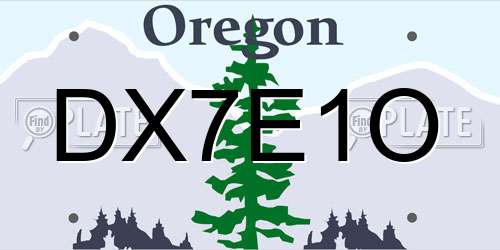 DX7E1O Oregon License Plate