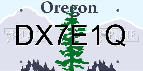 DX7E1Q Oregon License Plate