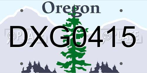 DXG0415 Oregon License Plate