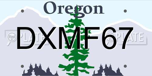 DXMF67 Oregon License Plate