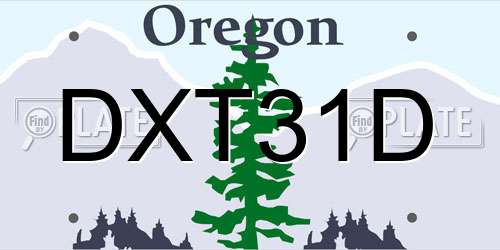 DXT31D Oregon License Plate