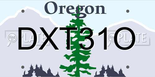 DXT31O Oregon License Plate