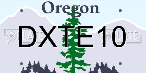 DXTE10 Oregon License Plate