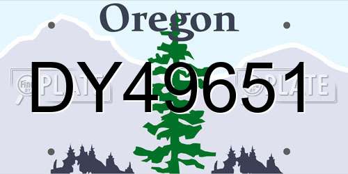 DY49651 Oregon License Plate