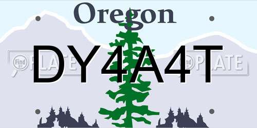 DY4A4T Oregon License Plate