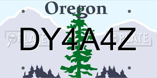 DY4A4Z Oregon License Plate
