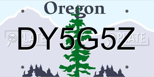 DY5G5Z Oregon License Plate
