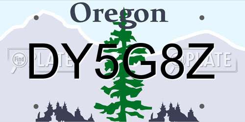 DY5G8Z Oregon License Plate