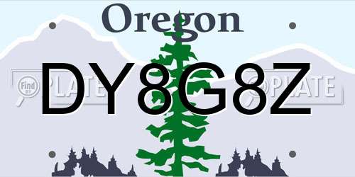 DY8G8Z Oregon License Plate