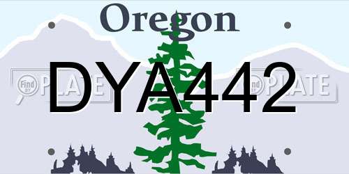 DYA442 Oregon License Plate
