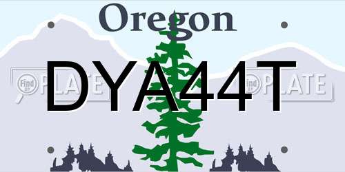 DYA44T Oregon License Plate