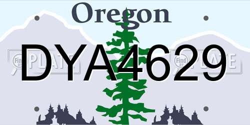 DYA4629 Oregon License Plate