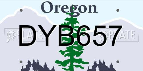 DYB657 Oregon License Plate