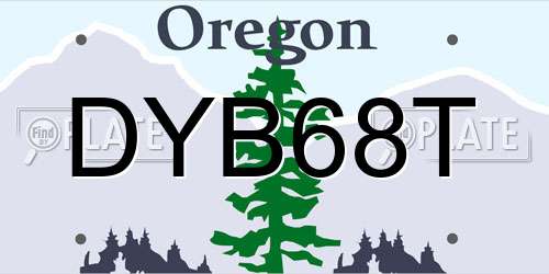 DYB68T Oregon License Plate