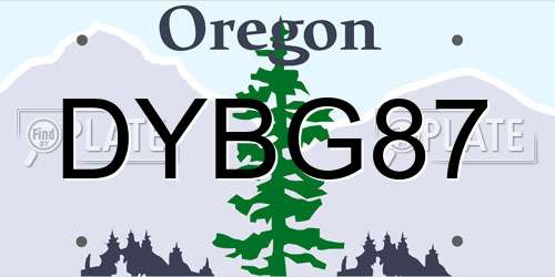 DYBG87 Oregon License Plate