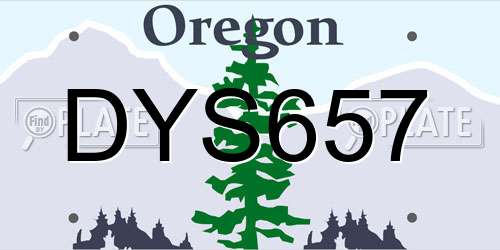 DYS657 Oregon License Plate