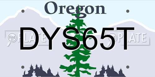 DYS65T Oregon License Plate