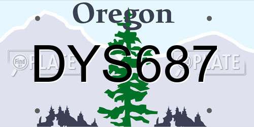 DYS687 Oregon License Plate