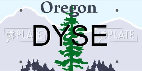 DYSE Oregon License Plate