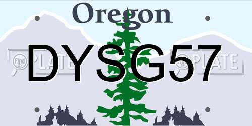 DYSG57 Oregon License Plate