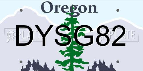 DYSG82 Oregon License Plate