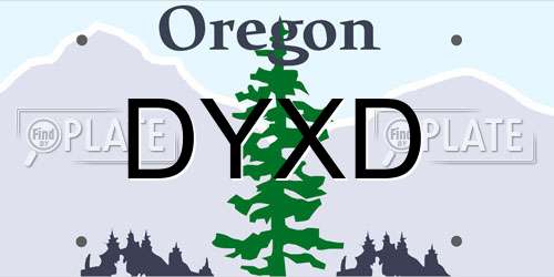 DYXD Oregon License Plate