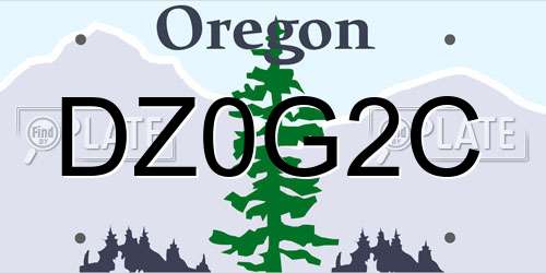 DZ0G2C Oregon License Plate