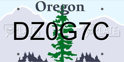 DZ0G7C Oregon License Plate
