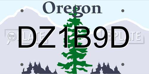 DZ1B9D Oregon License Plate
