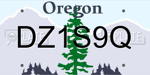 DZ1S9Q Oregon License Plate