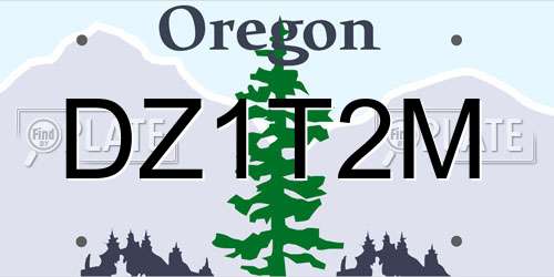 DZ1T2M Oregon License Plate