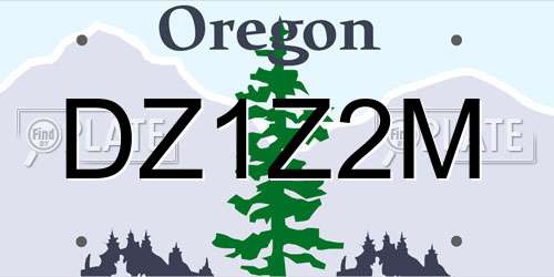 DZ1Z2M Oregon License Plate