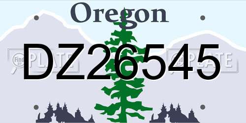 DZ26545 Oregon License Plate
