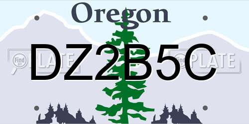 DZ2B5C Oregon License Plate