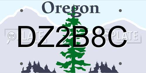 DZ2B8C Oregon License Plate