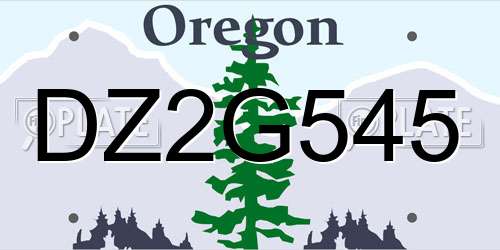 DZ2G545 Oregon License Plate
