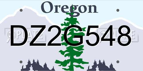 DZ2G548 Oregon License Plate