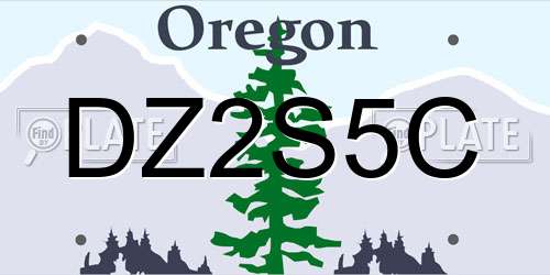 DZ2S5C Oregon License Plate
